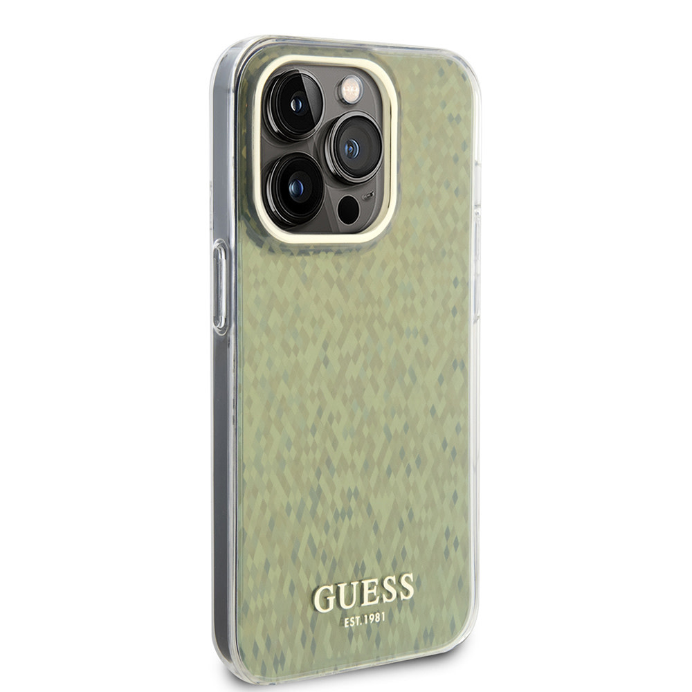 Guess Guess iPhone 15 Pro Max Backcover hoesje IML FACETED MIRROR DISCO - Goud, foto 3 van 6