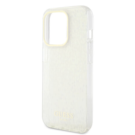 Guess Guess iPhone 15 Pro Max Backcover hoesje IML FACETED MIRROR DISCO - Goud Guess Guess iPhone 15 Pro Max Backcover hoesje IML FACETED MIRROR DISCO - Goud