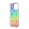 Guess Guess iPhone 15 Pro Max Back-Cover hul - Iridescent - Glitter pattern peony - cordstrap - Schwarz