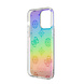 Guess Guess iPhone 15 Pro Max Backcover hoesje Iridescent - Glitter pattern peony - cordstrap - Zwart Guess Guess iPhone 15 Pro Max Backcover hoesje Iridescent - Glitter pattern peony - cordstrap - Zwart