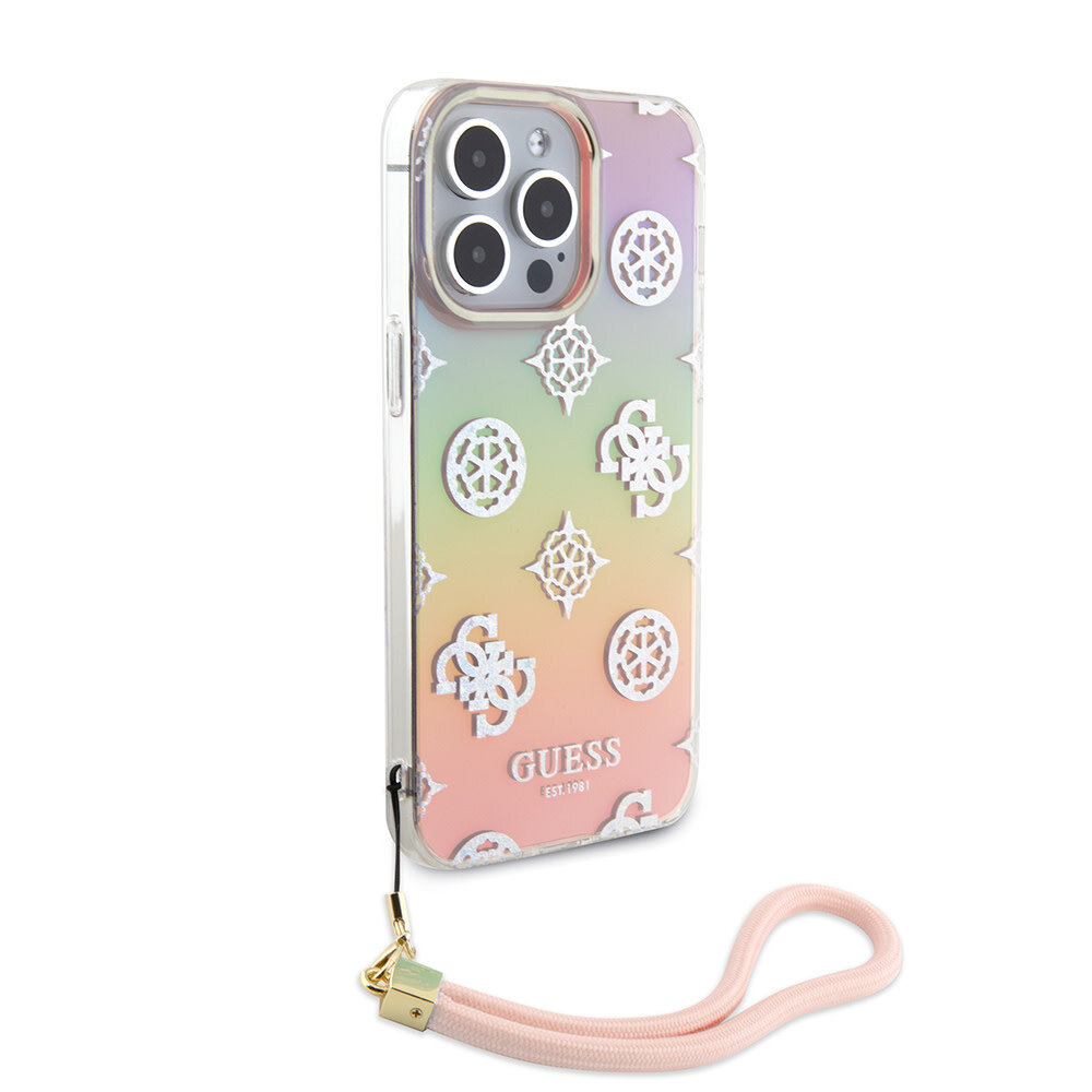 Guess Guess iPhone 15 Pro Max Back cover coque ML IRIDESCENT GLITTER PEONY - Rose Guess Guess iPhone 15 Pro Max Back cover coque ML IRIDESCENT GLITTER PEONY - Rose
