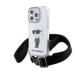 Karl Lagerfeld iPhone 15 Pro Back-Cover hul - IML IKONIK CROSSBODY - Transparent