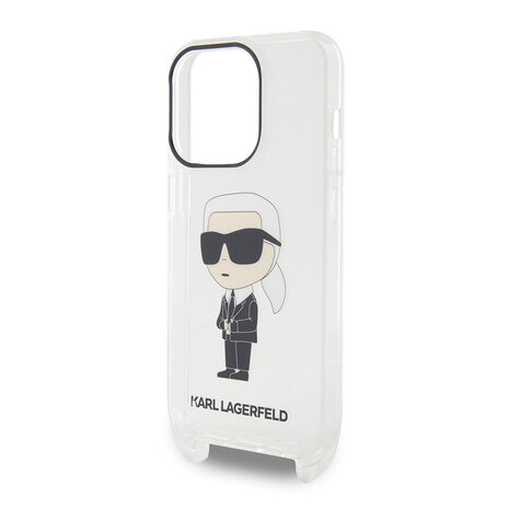 Karl Lagerfeld Karl Lagerfeld iPhone 15 Pro Backcover hoesje IML IKONIK CROSSBODY - Transparant Karl Lagerfeld Karl Lagerfeld iPhone 15 Pro Backcover hoesje IML IKONIK CROSSBODY - Transparant