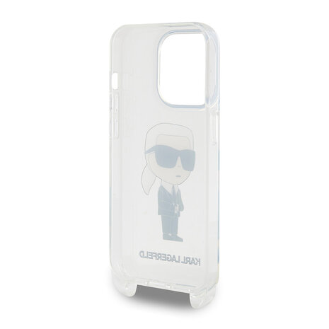 Karl Lagerfeld Karl Lagerfeld iPhone 15 Pro Backcover hoesje IML IKONIK CROSSBODY - Transparant Karl Lagerfeld Karl Lagerfeld iPhone 15 Pro Backcover hoesje IML IKONIK CROSSBODY - Transparant