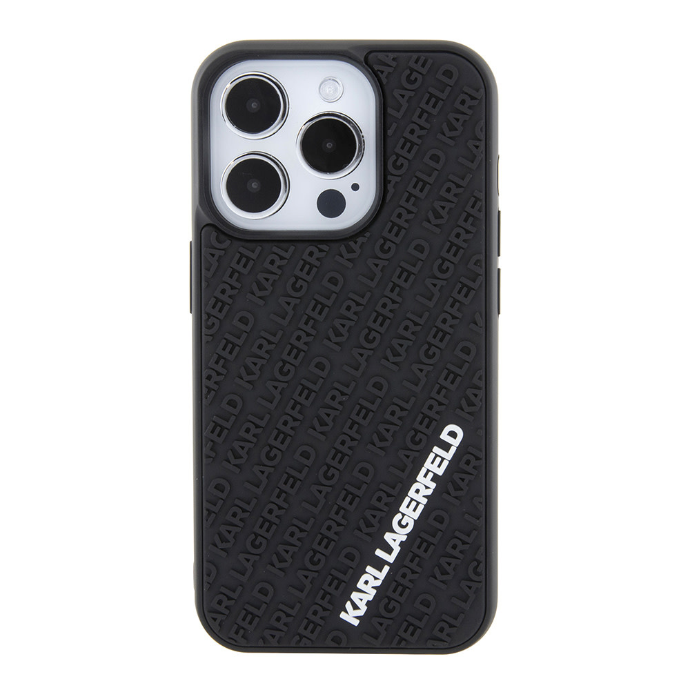 Karl Lagerfeld Karl Lagerfeld iPhone 15 Pro Backcover hoesje 3D MULTI LOGO - Zwart, foto 3 van 6