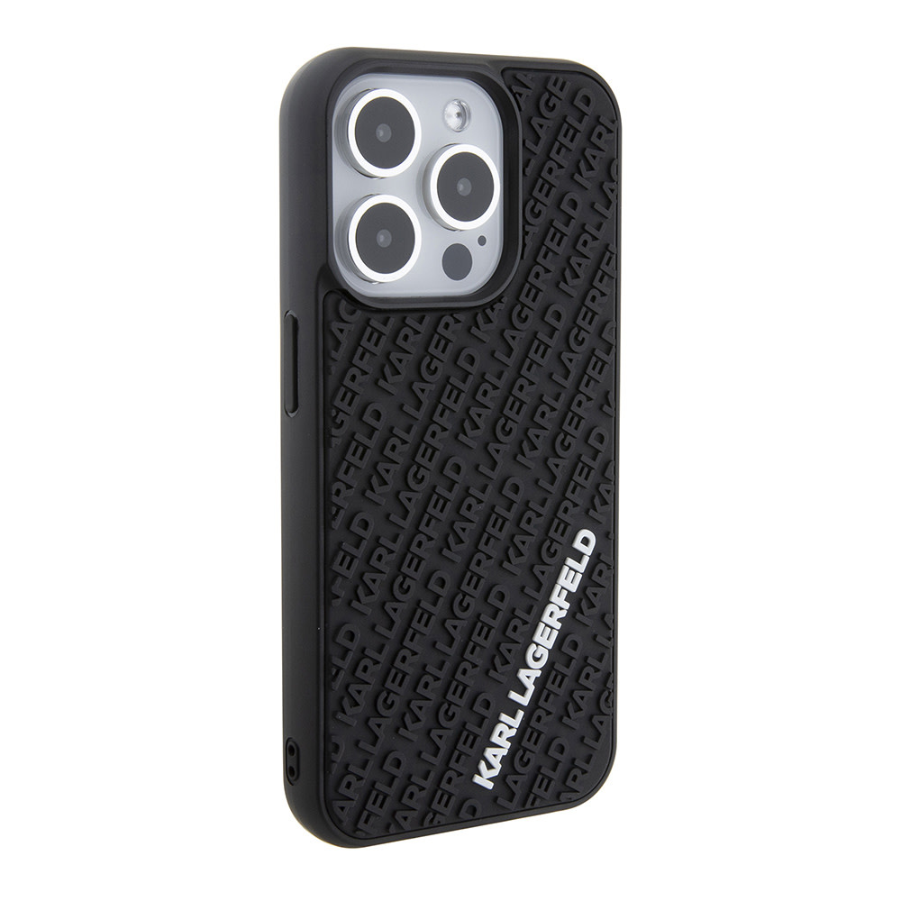 Karl Lagerfeld Karl Lagerfeld iPhone 15 Pro Backcover hoesje 3D MULTI LOGO - Zwart, foto 4 van 6