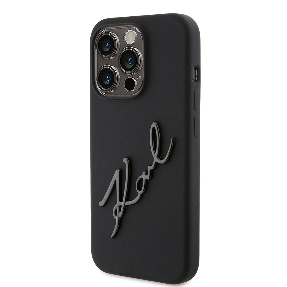 Karl Lagerfeld Karl Lagerfeld iPhone 15 Pro Backcover hoesje KARL SCRIPT LOGO - Zwart, foto 2 van 6