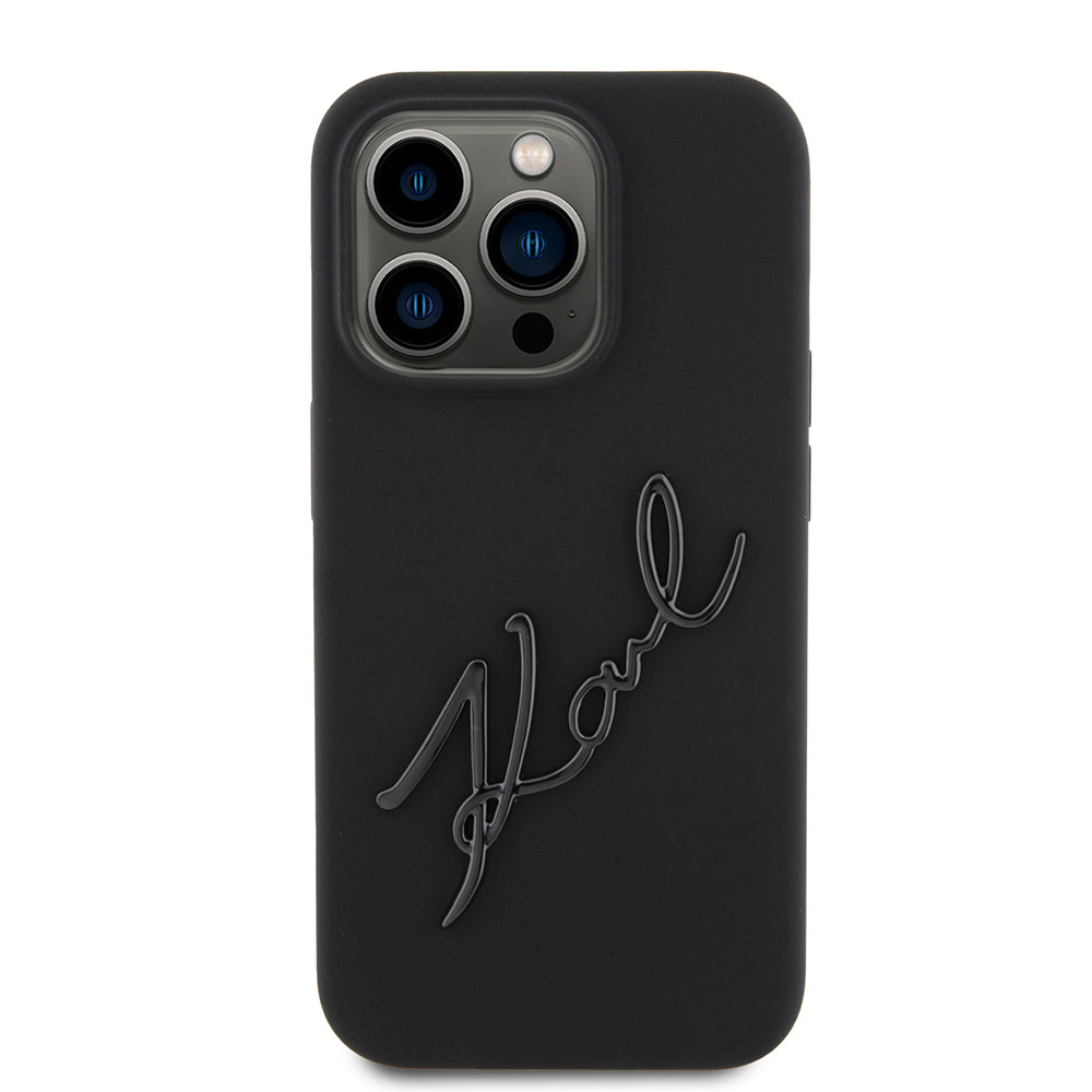 Karl Lagerfeld Karl Lagerfeld iPhone 15 Pro Backcover hoesje KARL SCRIPT LOGO - Zwart, foto 3 van 6