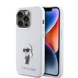 Karl Lagerfeld Karl Lagerfeld iPhone 15 Pro Back cover coque Ikonik metal pin - Blanc Karl Lagerfeld Karl Lagerfeld iPhone 15 Pro Back cover coque Ikonik metal pin - Blanc