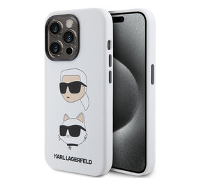 Karl Lagerfeld Karl Lagerfeld iPhone 15 Pro Max Backcover hoesje SILICONE K&C - Wit Karl Lagerfeld Karl Lagerfeld iPhone 15 Pro Max Backcover hoesje SILICONE K&C - Wit