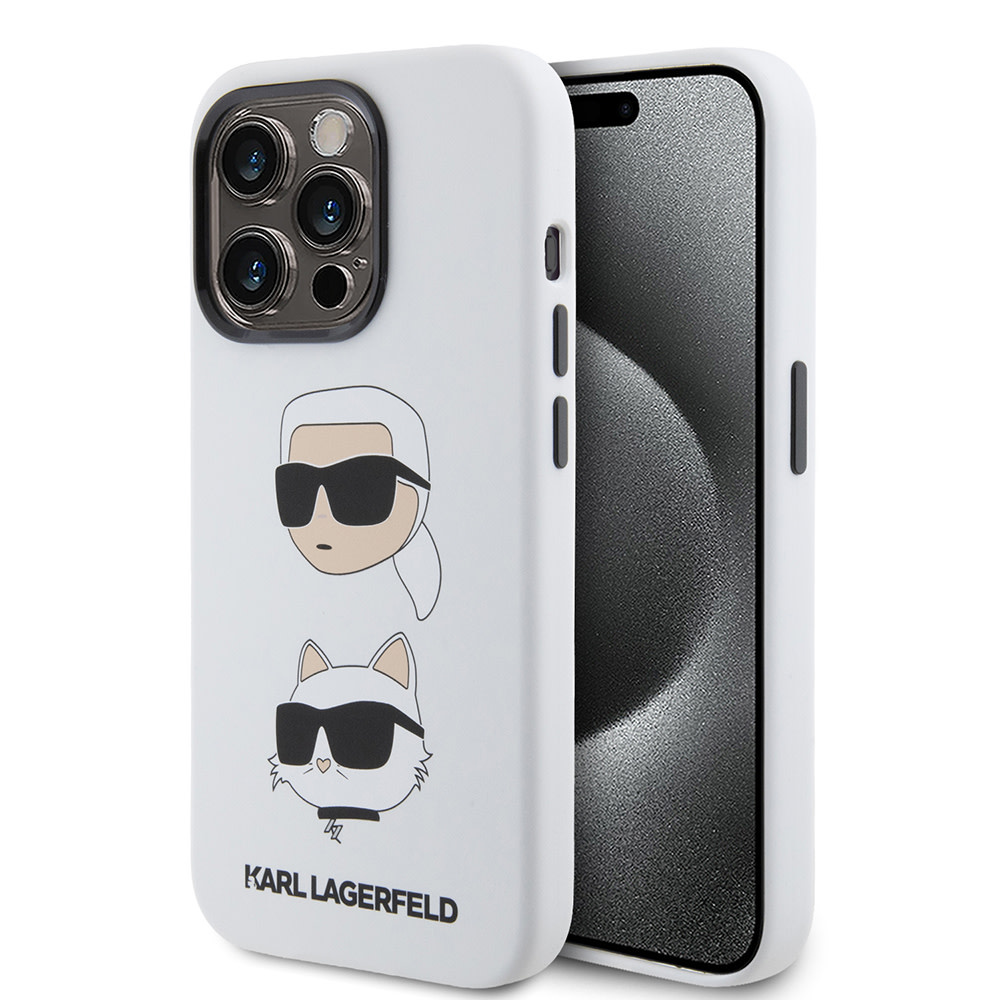 Karl Lagerfeld Karl Lagerfeld iPhone 15 Pro Backcover hoesje SILICONE K&C - Wit