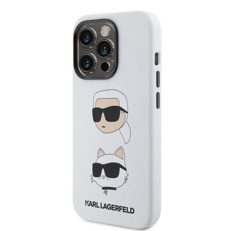 Karl Lagerfeld Karl Lagerfeld iPhone 15 Pro Backcover hoesje SILICONE K&C - Wit Karl Lagerfeld Karl Lagerfeld iPhone 15 Pro Backcover hoesje SILICONE K&C - Wit