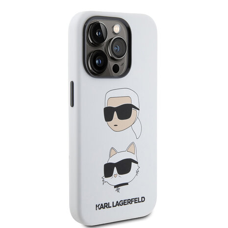 Karl Lagerfeld Karl Lagerfeld iPhone 15 Pro Backcover hoesje SILICONE K&C - Wit Karl Lagerfeld Karl Lagerfeld iPhone 15 Pro Backcover hoesje SILICONE K&C - Wit