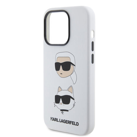 Karl Lagerfeld Karl Lagerfeld iPhone 15 Pro Backcover hoesje SILICONE K&C - Wit Karl Lagerfeld Karl Lagerfeld iPhone 15 Pro Backcover hoesje SILICONE K&C - Wit