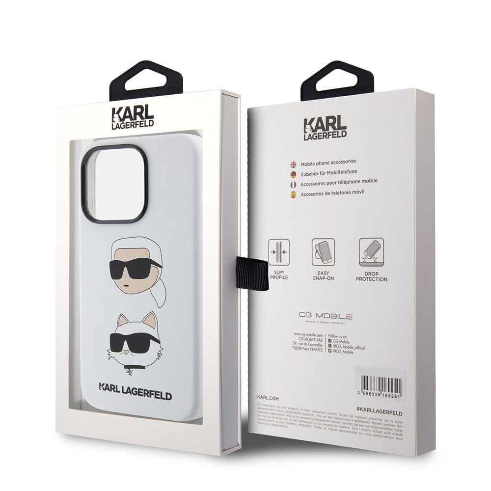 Karl Lagerfeld Karl Lagerfeld iPhone 15 Pro Backcover hoesje SILICONE K&C - Wit Karl Lagerfeld Karl Lagerfeld iPhone 15 Pro Backcover hoesje SILICONE K&C - Wit