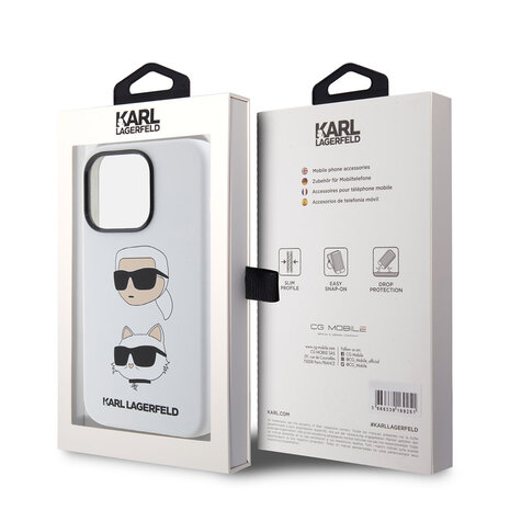 Karl Lagerfeld Karl Lagerfeld iPhone 15 Pro Backcover hoesje SILICONE K&C - Wit Karl Lagerfeld Karl Lagerfeld iPhone 15 Pro Backcover hoesje SILICONE K&C - Wit