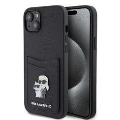 Karl Lagerfeld iPhone 15 Back cover coque SAFFIANO CARDSLOT - Noir