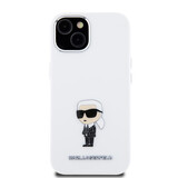 Karl Lagerfeld Karl Lagerfeld iPhone 15 Backcover hoesje Ikonik metal pin - Wit Karl Lagerfeld Karl Lagerfeld iPhone 15 Backcover hoesje Ikonik metal pin - Wit