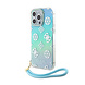 Guess Guess iPhone 15 Pro Max Back cover coque Iridescent - Glitter pattern peony - cordstrap - Turquoise Guess Guess iPhone 15 Pro Max Back cover coque Iridescent - Glitter pattern peony - cordstrap - Turquoise