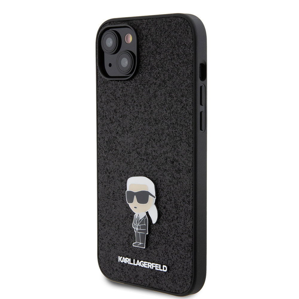 Karl Lagerfeld Karl Lagerfeld iPhone 15 Plus & 14 Plus Backcover hoesje IKONIK FIXED GLITTER - Zwart, foto 2 van 6