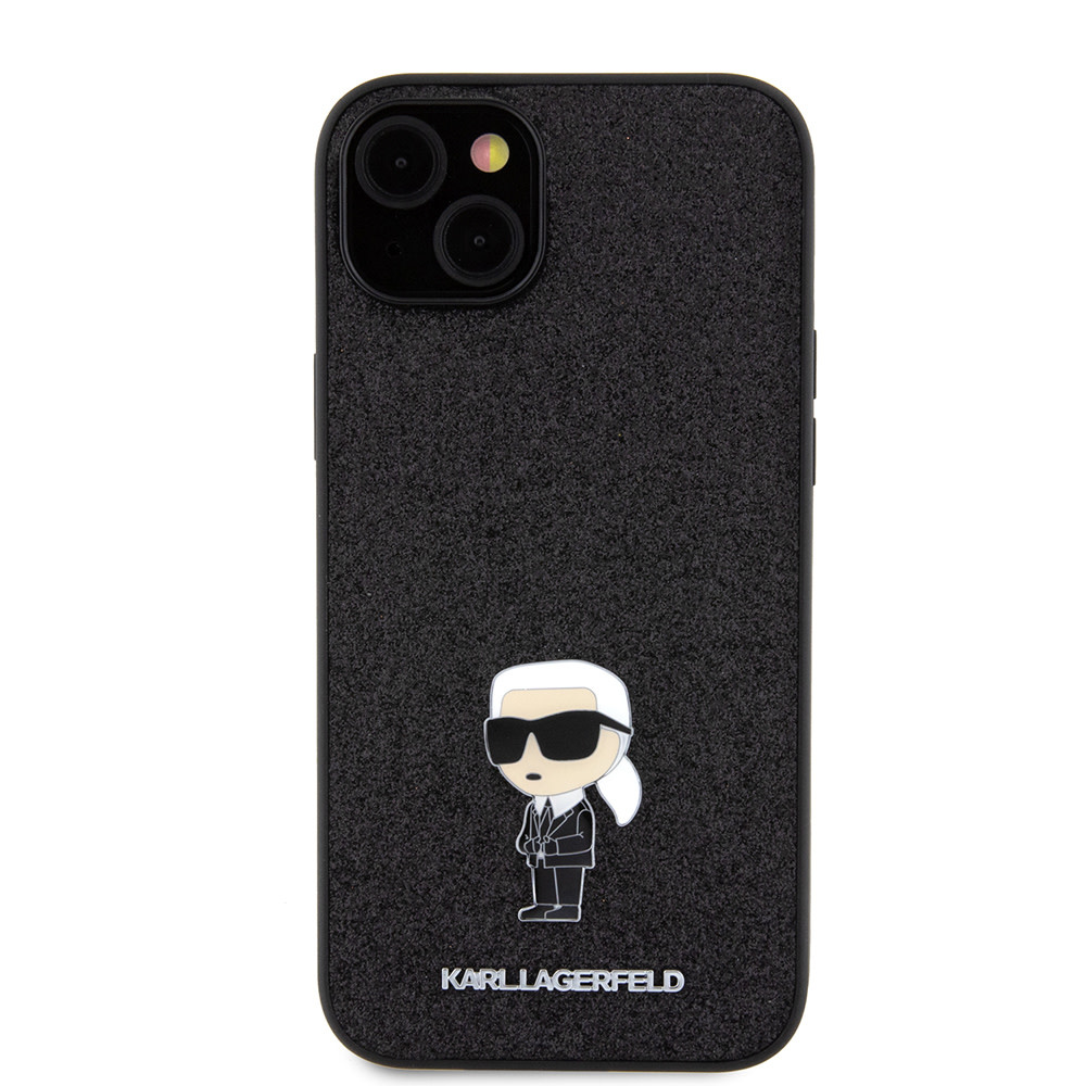 Karl Lagerfeld Karl Lagerfeld iPhone 15 Plus & 14 Plus Backcover hoesje IKONIK FIXED GLITTER - Zwart, foto 3 van 6