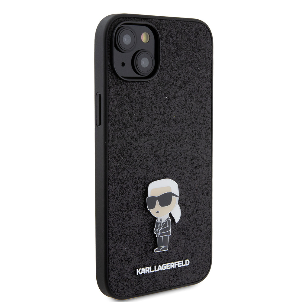 Karl Lagerfeld Karl Lagerfeld iPhone 15 Plus & 14 Plus Backcover hoesje IKONIK FIXED GLITTER - Zwart, foto 4 van 6