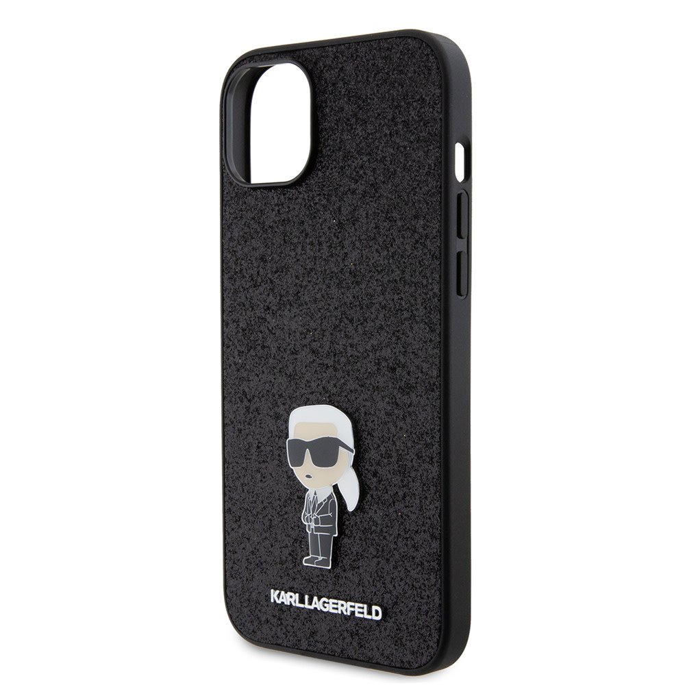 Karl Lagerfeld Karl Lagerfeld iPhone 15 Plus & 14 Plus Backcover hoesje IKONIK FIXED GLITTER - Zwart, foto 6 van 6