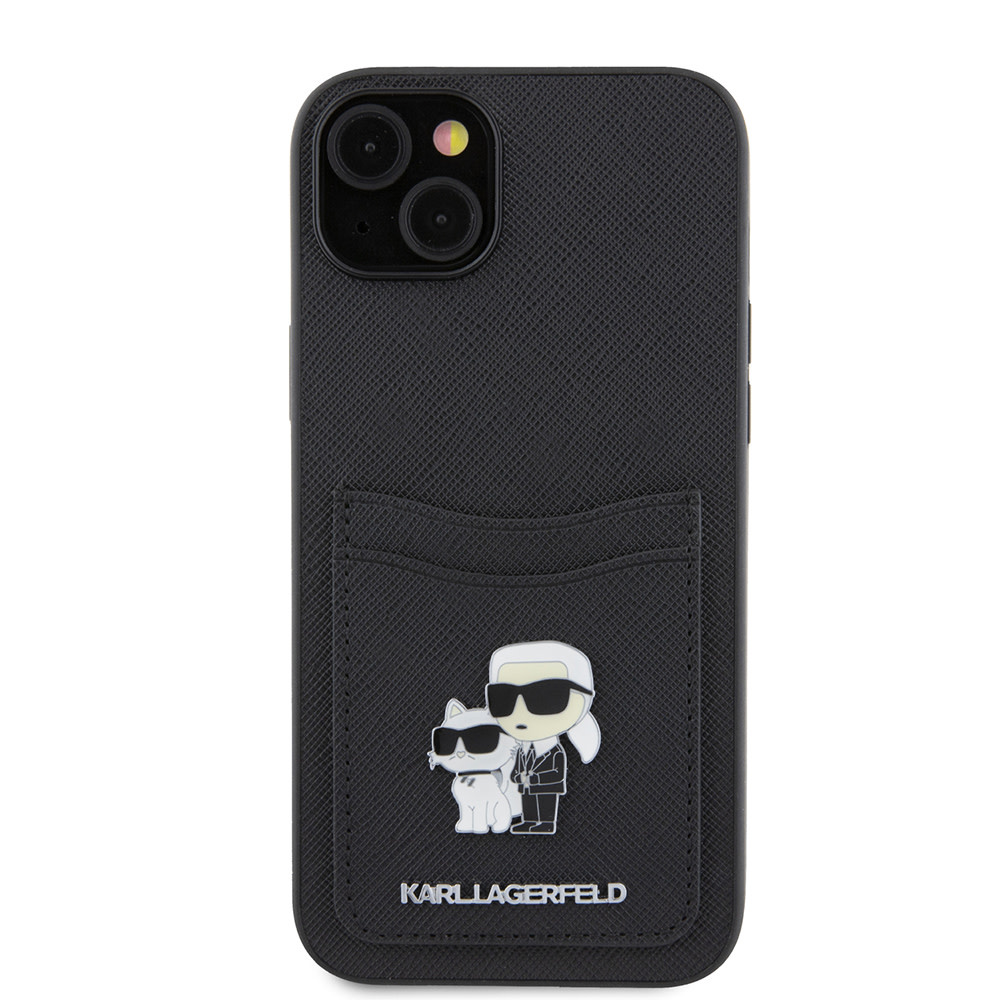 Karl Lagerfeld Karl Lagerfeld iPhone 15 Plus & 14 Plus Backcover hoesje SAFFIANO CARDSLOT - Zwart, foto 3 van 6