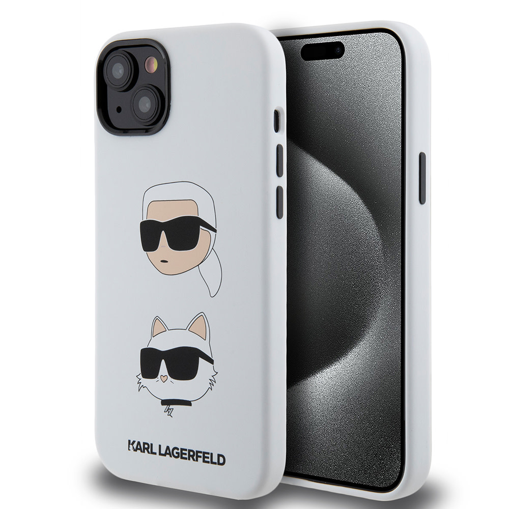 Karl Lagerfeld Karl Lagerfeld iPhone 15 Plus & 14 Plus Backcover hoesje SILICONE K&C - Wit