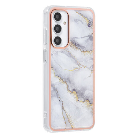 UNIQ Accessory UNIQ Accessory Galaxy A25 Backcover hoesje Silicone - Marble White UNIQ Accessory UNIQ Accessory Galaxy A25 Backcover hoesje Silicone - Marble White