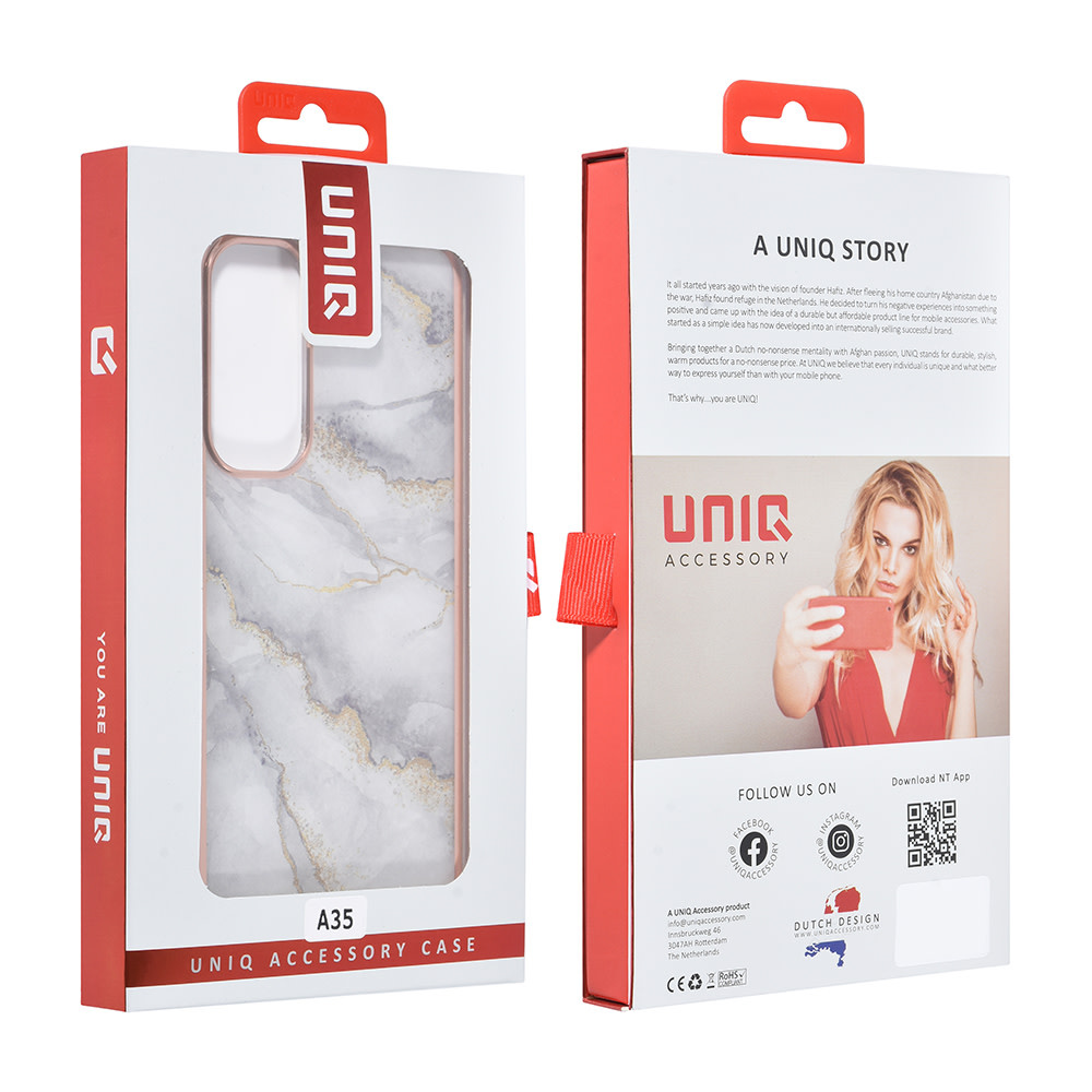 UNIQ Accessory UNIQ Accessory Galaxy A35 Backcover hoesje Silicone - Marble White, foto 4 van 4