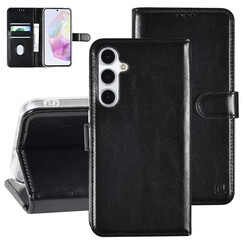TUNIQ Galaxy A35 Book Case hoesje - Pasjeshouder voor 3 pasjes - Magneetsluiting - Hanger - Zwart