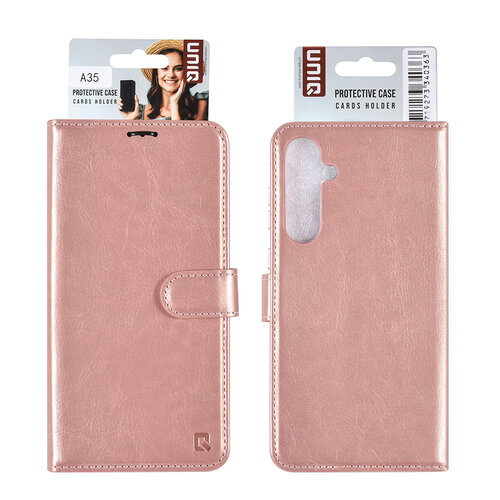 UNIQ Accessory UNIQ Accessory Galaxy A35 Book Case hoesje Pasjeshouder - Rose Gold