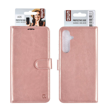 UNIQ Accessory UNIQ Accessory Galaxy A35 Book Case hoesje Pasjeshouder - Rose Gold