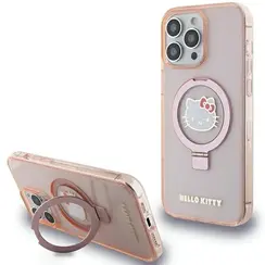 Hello Kitty iPhone 15 Pro Max Backcover hoesje Magsafe glitter - Roze