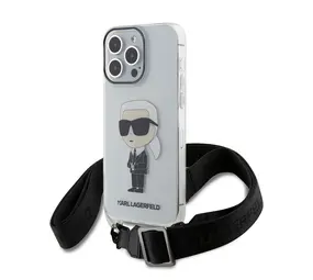 Karl Lagerfeld Karl Lagerfeld iPhone 15 Backcover hoesje IML IKONIK CROSSBODY - Transparant Karl Lagerfeld Karl Lagerfeld iPhone 15 Backcover hoesje IML IKONIK CROSSBODY - Transparant