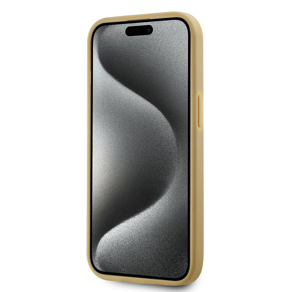 Karl Lagerfeld Karl Lagerfeld iPhone 14 & 13 Backcover hoesje Wrinkled - Metal signature - Goud Karl Lagerfeld Karl Lagerfeld iPhone 14 & 13 Backcover hoesje Wrinkled - Metal signature - Goud