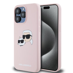 Karl Lagerfeld iPhone 15 Pro Max Back-Cover hul - Magsafe - double heads print - Rosa