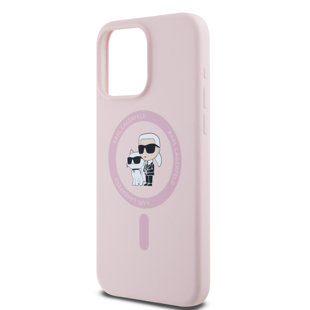Karl Lagerfeld Karl Lagerfeld iPhone 15 Pro Max Back cover coque Magsafe - KC head Ring - Rose Karl Lagerfeld Karl Lagerfeld iPhone 15 Pro Max Back cover coque Magsafe - KC head Ring - Rose