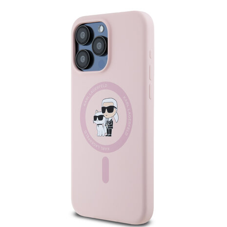 Karl Lagerfeld Karl Lagerfeld iPhone 15 Pro Max Back cover coque Magsafe - KC head Ring - Rose Karl Lagerfeld Karl Lagerfeld iPhone 15 Pro Max Back cover coque Magsafe - KC head Ring - Rose