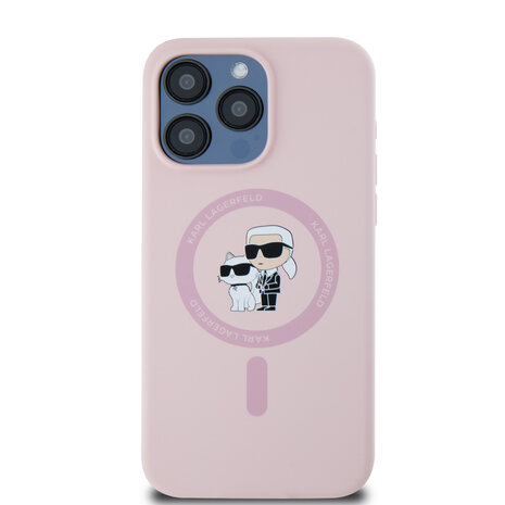 Karl Lagerfeld Karl Lagerfeld iPhone 15 Pro Max Back cover coque Magsafe - KC head Ring - Rose Karl Lagerfeld Karl Lagerfeld iPhone 15 Pro Max Back cover coque Magsafe - KC head Ring - Rose