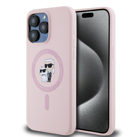 Karl Lagerfeld Karl Lagerfeld iPhone 15 Pro Max Back cover coque Magsafe - KC head Ring - Rose Karl Lagerfeld Karl Lagerfeld iPhone 15 Pro Max Back cover coque Magsafe - KC head Ring - Rose