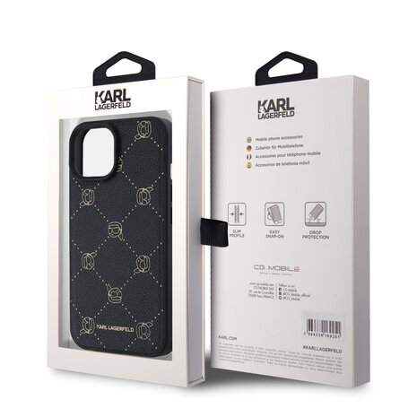 Karl Lagerfeld Karl Lagerfeld iPhone 15 Backcover hoesje Magsafe - Karl Heads - Zwart Karl Lagerfeld Karl Lagerfeld iPhone 15 Backcover hoesje Magsafe - Karl Heads - Zwart
