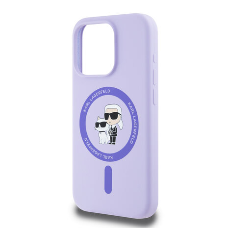 Karl Lagerfeld Karl Lagerfeld iPhone 15 Pro Back cover coque Magsafe - KC head Ring - Violet Karl Lagerfeld Karl Lagerfeld iPhone 15 Pro Back cover coque Magsafe - KC head Ring - Violet