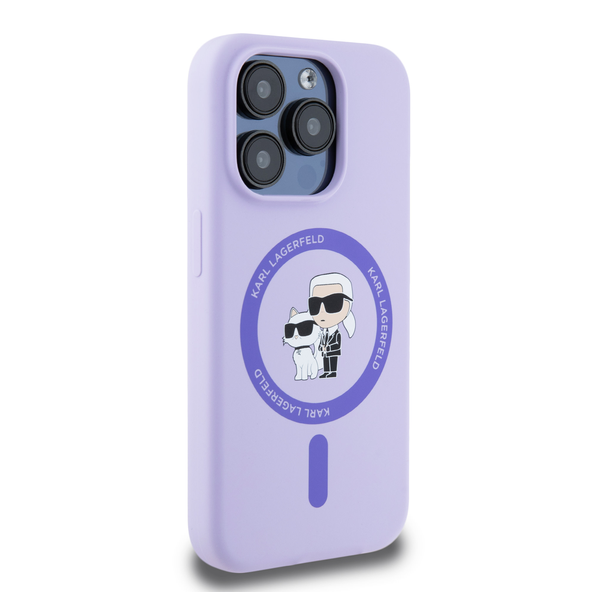 Karl Lagerfeld Karl Lagerfeld iPhone 15 Pro Backcover hoesje Magsafe - KC head Ring - Paars, foto 4 van 6
