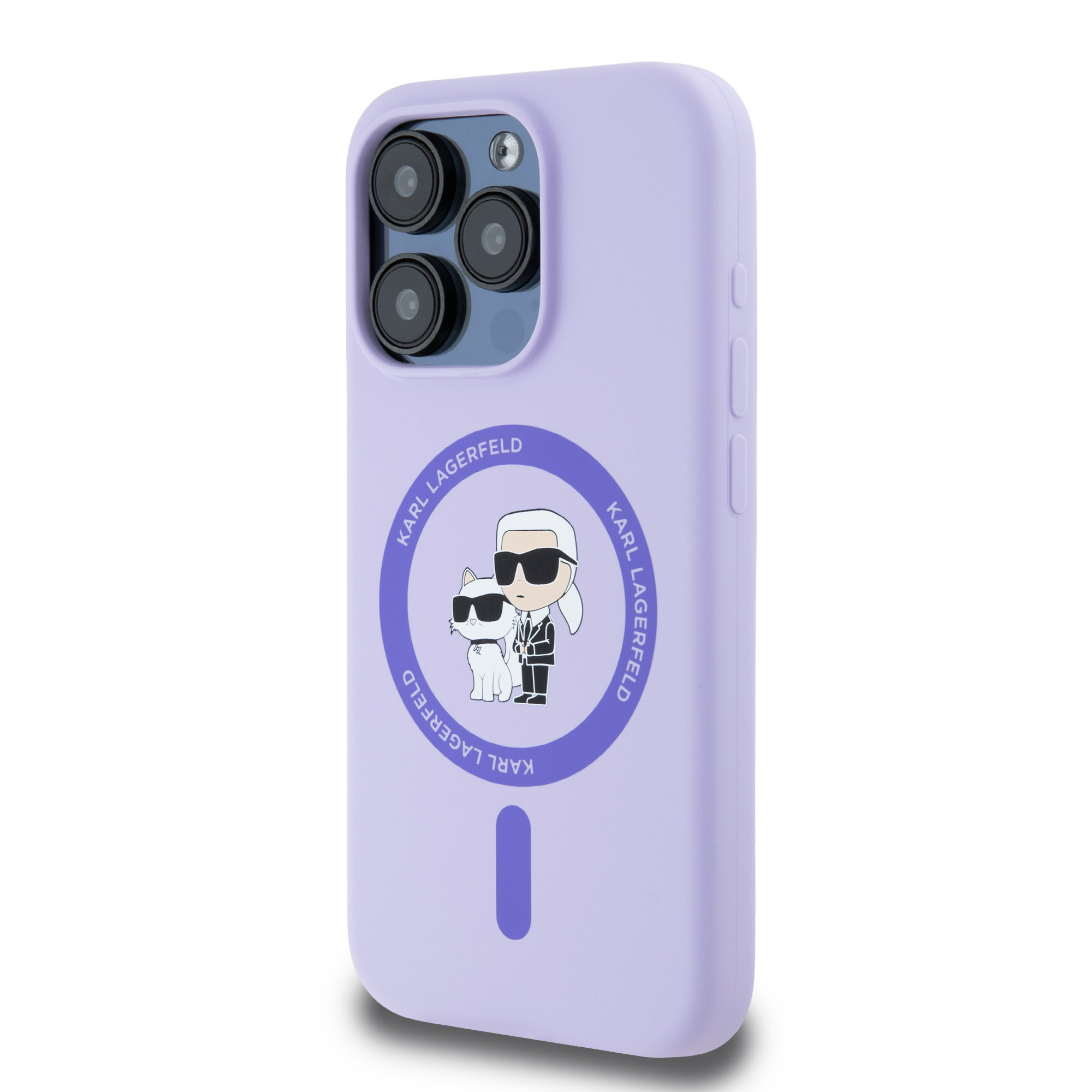 Karl Lagerfeld Karl Lagerfeld iPhone 15 Pro Backcover hoesje Magsafe - KC head Ring - Paars, foto 6 van 6