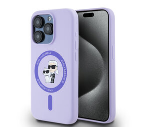Karl Lagerfeld Karl Lagerfeld iPhone 15 Pro Back cover case - Magsafe - KC head Ring - Purple Karl Lagerfeld Karl Lagerfeld iPhone 15 Pro Back cover case - Magsafe - KC head Ring - Purple