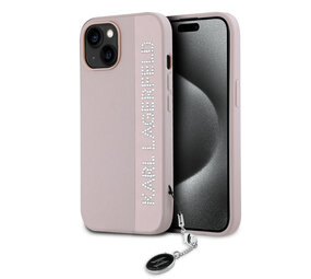 Karl Lagerfeld Karl Lagerfeld iPhone 15 Back cover coque Saffiano rhinestones and charm - Rose Karl Lagerfeld Karl Lagerfeld iPhone 15 Back cover coque Saffiano rhinestones and charm - Rose