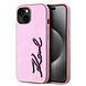 Karl Lagerfeld Karl Lagerfeld iPhone 15 Back-Cover hul - Wrinkled - Metal signature - Rosa Karl Lagerfeld Karl Lagerfeld iPhone 15 Back-Cover hul - Wrinkled - Metal signature - Rosa