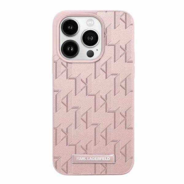Karl Lagerfeld Karl Lagerfeld iPhone 15 Pro Backcover hoesje Magsafe - Hot stamps - Roze